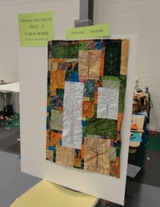 Close up of the finished quilt for the Iron Quilter competition