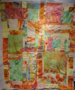  Mock up of the quilt in half finished shate