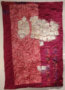 full view of the pink and fusha quilt showing the Angelina
